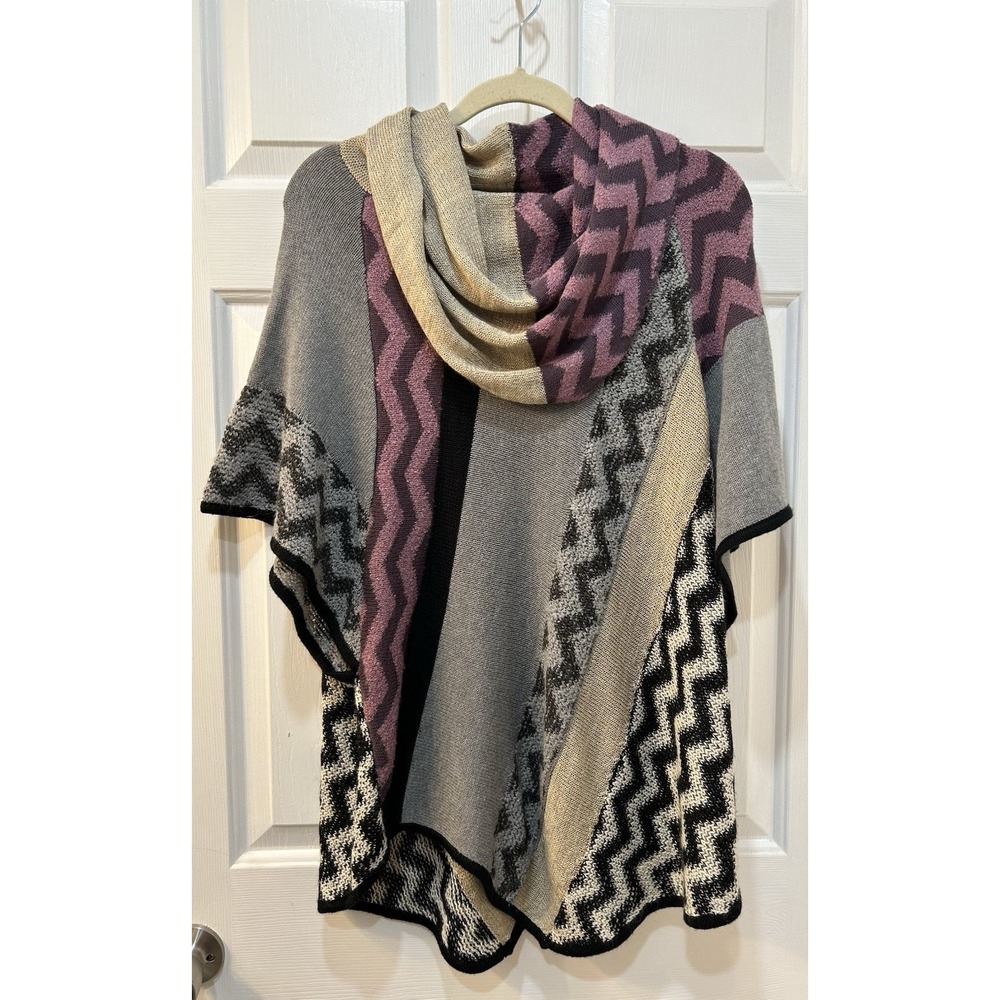 Curio New York Wool Infused Cowl Neck Sweater Poncho Size M Western Minimalist